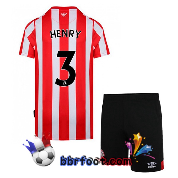 Maillot Foot Brentford FC (HENRY 3) Enfant Domicile Rouge Blanc 22/23
