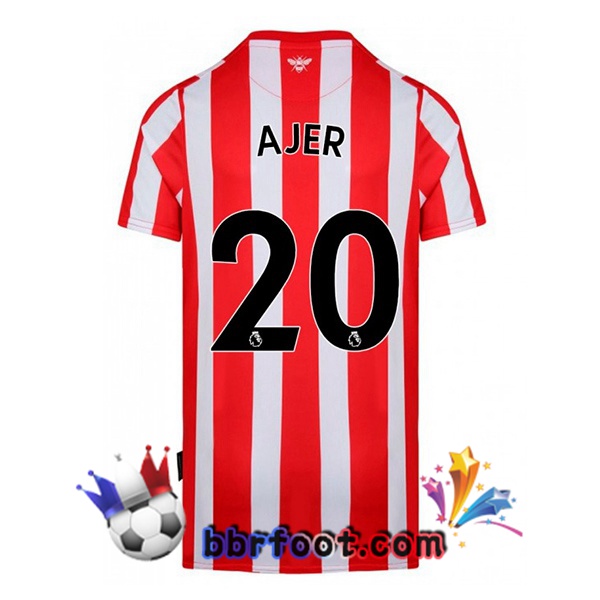 Maillot Foot Brentford FC (AJER 20) Domicile Rouge Blanc 22/23