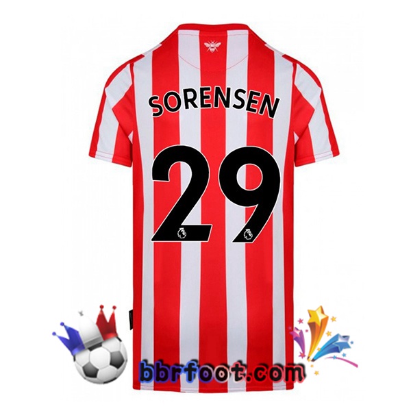 Maillot Foot Brentford FC (SORENSEN 29) Domicile Rouge Blanc 22/23
