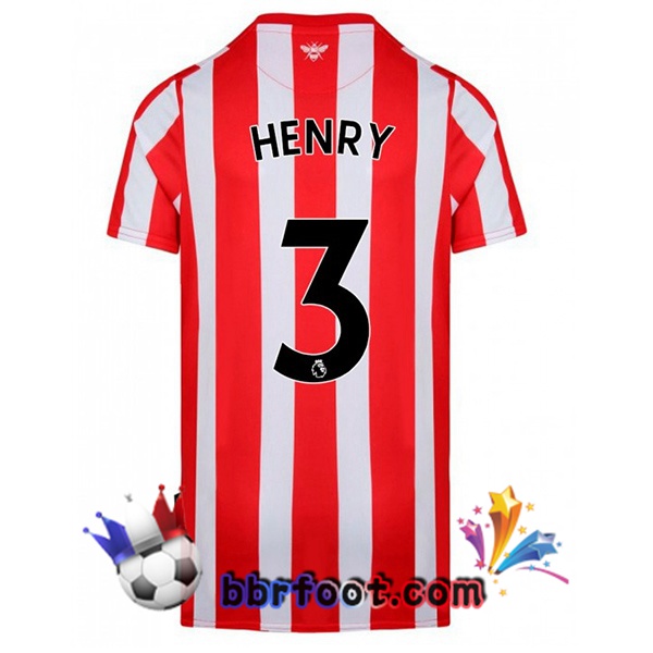 Maillot Foot Brentford FC (HENRY 3) Domicile Rouge Blanc 22/23