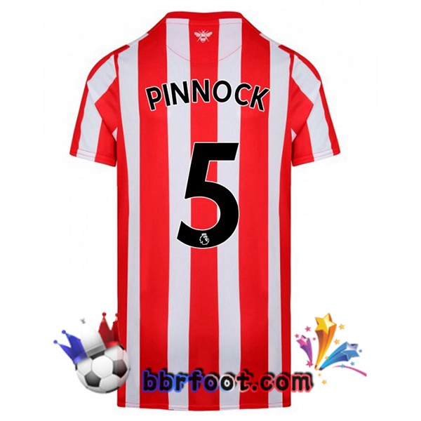 Maillot Foot Brentford FC (PINNOCK 5) Domicile Rouge Blanc 22/23