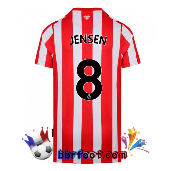 Maillot Foot Brentford FC (JENSEN 8) Domicile Rouge Blanc 22/23