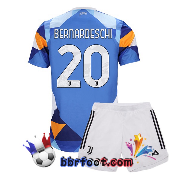 Maillot Foot Juventus (BERNARDESCHI 20) Enfant Quatrieme Bleu 21/22