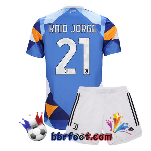 Maillot Foot Juventus (KAIO JORGE 21) Enfant Quatrieme Bleu 21/22