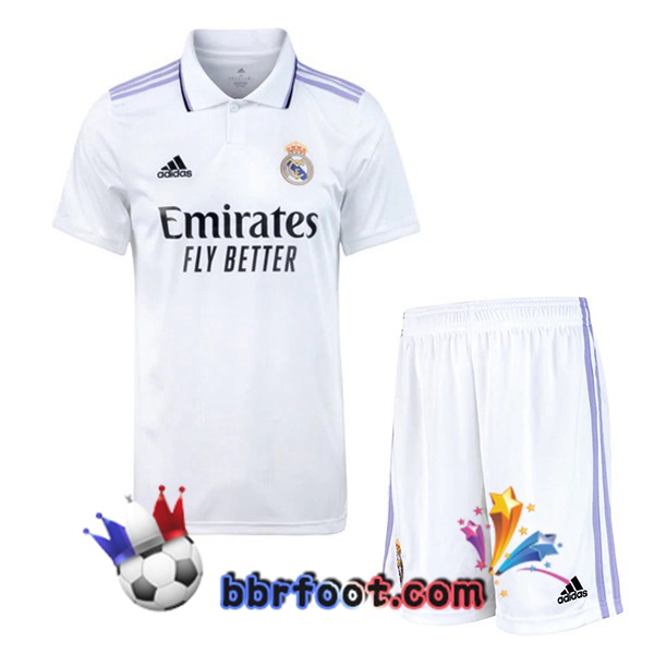 Maillot Foot Real Madrid Enfant Domicile Blanc 22/23