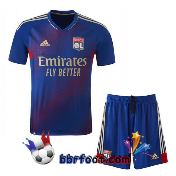 Maillot Foot Lyon OL Enfant Quatrieme Bleu 22/23