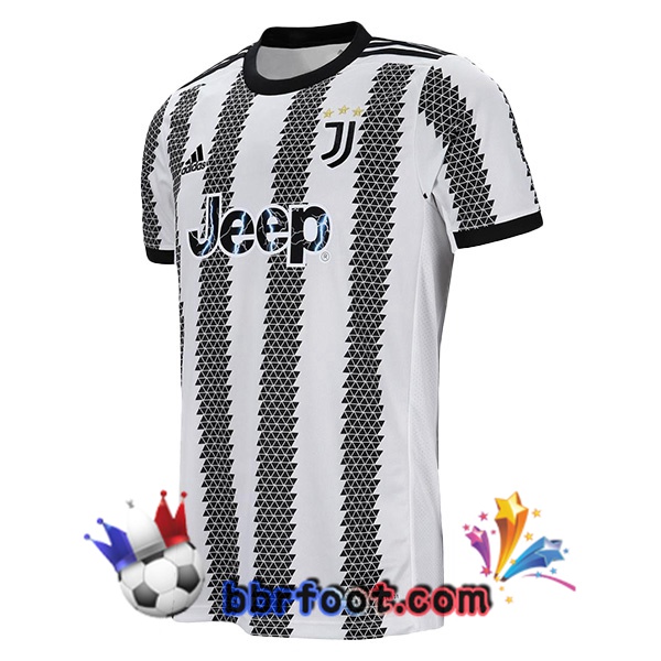 Maillot Foot Juventus Domicile Blanc Noir 22/23