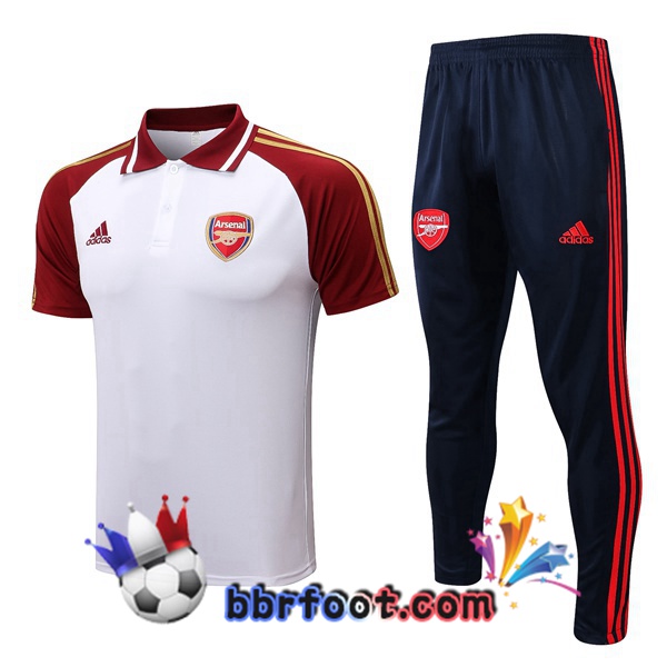 Polo Foot Arsenal + Pantalon Blanc Rouge 22/23 Polo Foot Arsenal + Pantalon Blanc Rouge 22/23