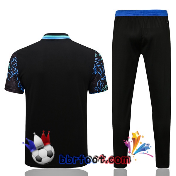 Polo Foot Real Madrid + Pantalon Noir Bleu 22/23
