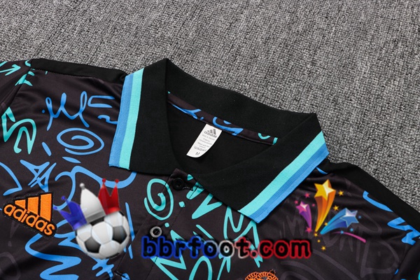 Polo Foot Real Madrid + Pantalon Noir Bleu 22/23