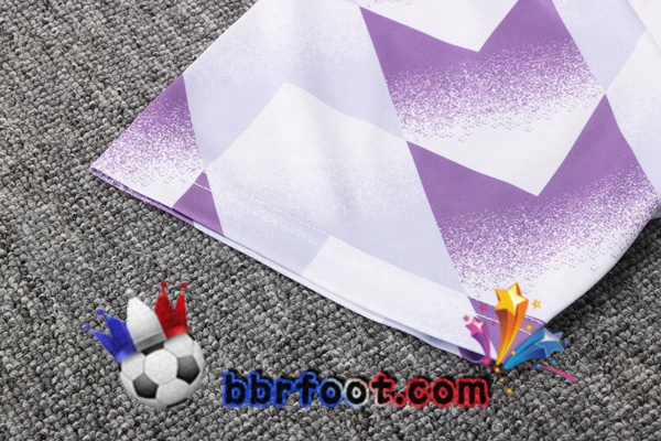 Polo Foot Real Madrid + Pantalon Blanc Pourpre 22/23
