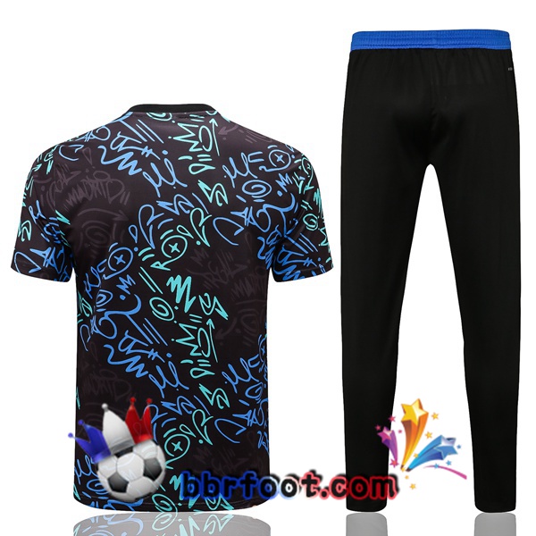 Training T-Shirts Real Madrid + Pantalon Bleu Noir 22/23
