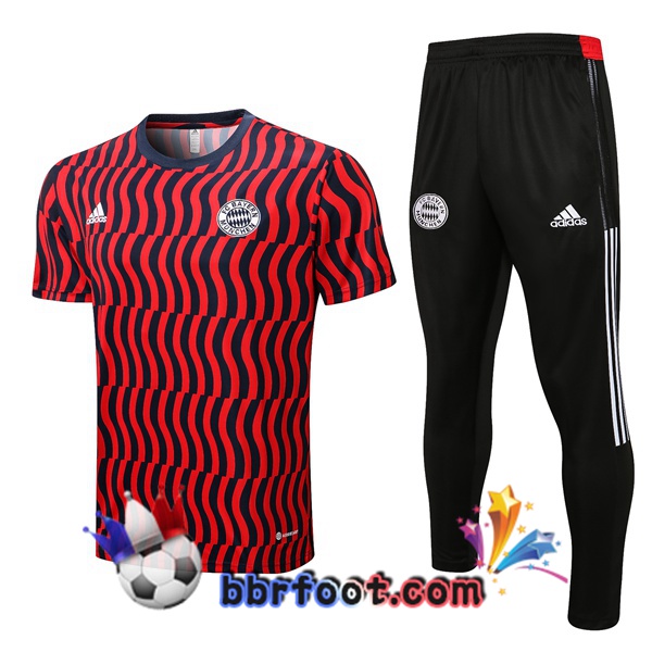 Training T-Shirts Bayern Munich + Pantalon Rouge 22/23