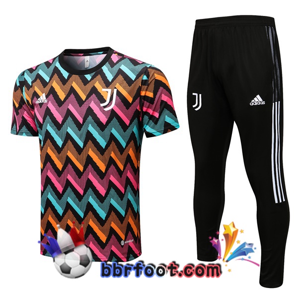 Training T-Shirts Juventus + Pantalon Bleu Pourpre 22/23
