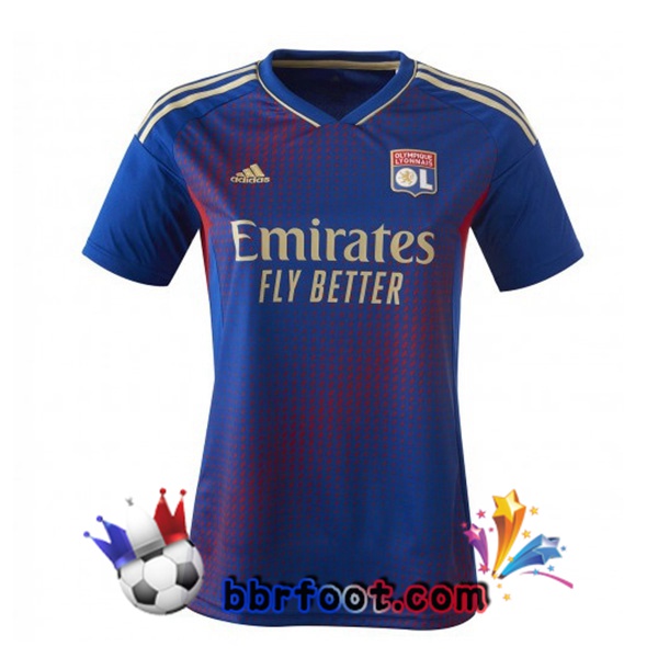 Maillot Foot Lyon OL Femme Quatrieme Bleu 22/23