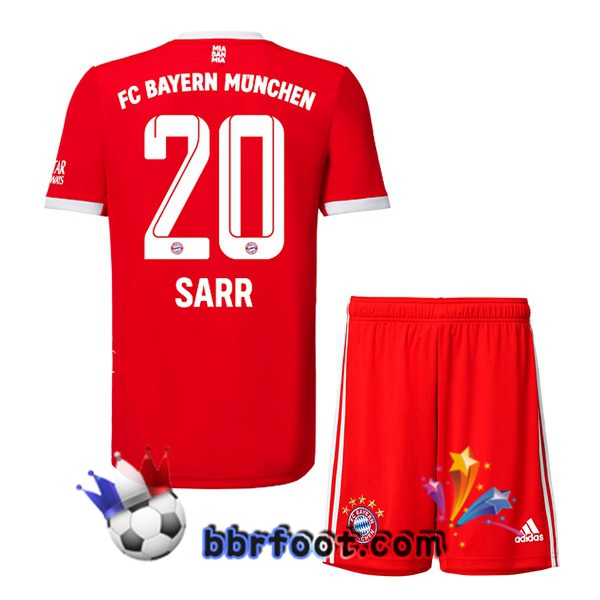 Maillot Foot Bayern Munich （Sarr 20） Enfant Domicile Rouge 22/23
