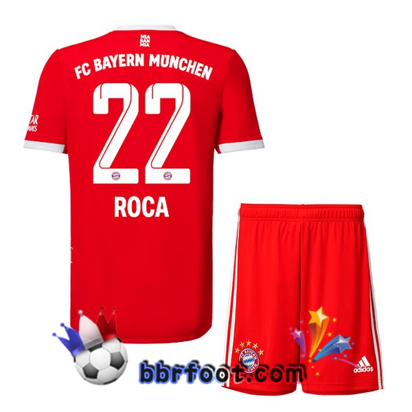 Maillot Foot Bayern Munich （Roca 22） Enfant Domicile Rouge 22/23