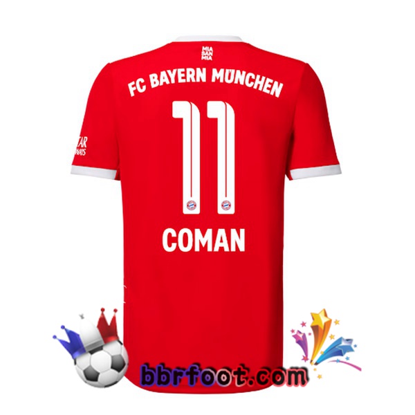 Maillot Foot Bayern Munich （Coman 11） Domicile Rouge 22/23