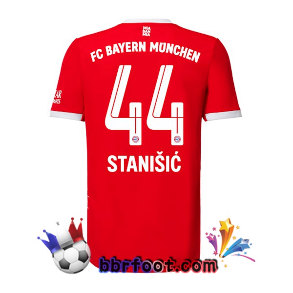 Maillot Foot Bayern Munich （Stanišić 44） Domicile Rouge 22/23