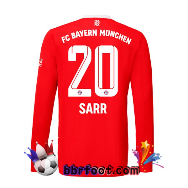 Maillot Foot Bayern Munich （Sarr 20） Domicile Manche Longue Rouge 22/23