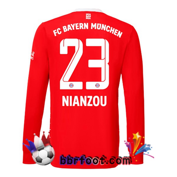 Maillot Foot Bayern Munich （Nianzou 23） Domicile Manche Longue Rouge 22/23