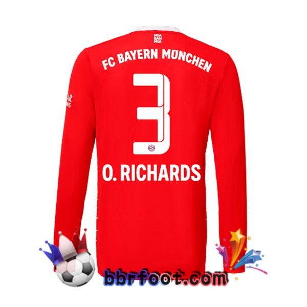 Maillot Foot Bayern Munich （O. Richards 3） Domicile Manche Longue Rouge 22/23
