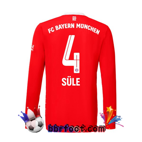 Maillot Foot Bayern Munich （Süle 4） Domicile Manche Longue Rouge 22/23