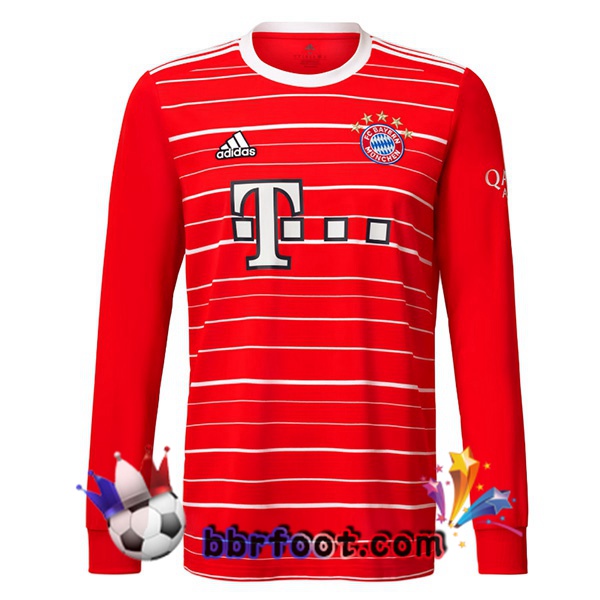 Maillot Foot Bayern Munich Domicile Manche Longue Rouge 22/23