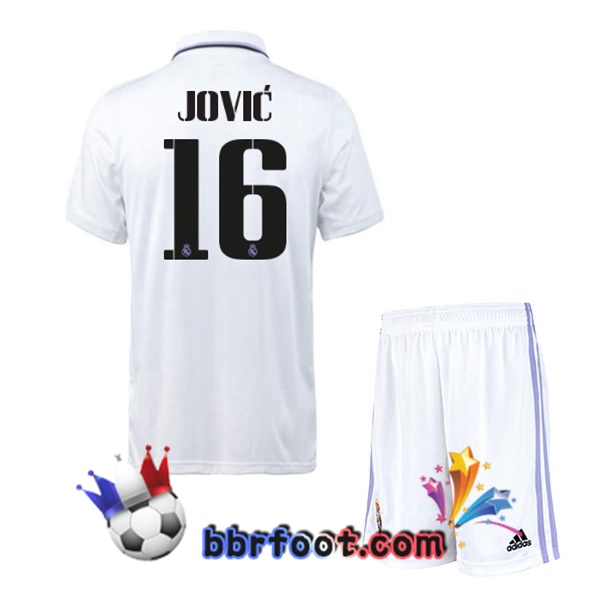 Maillot Foot Real Madrid (Jović 16) Enfant Domicile Blanc 22/23 Maillot Foot Real Madrid (Jović 16) Enfant Domicile Blanc 22/23