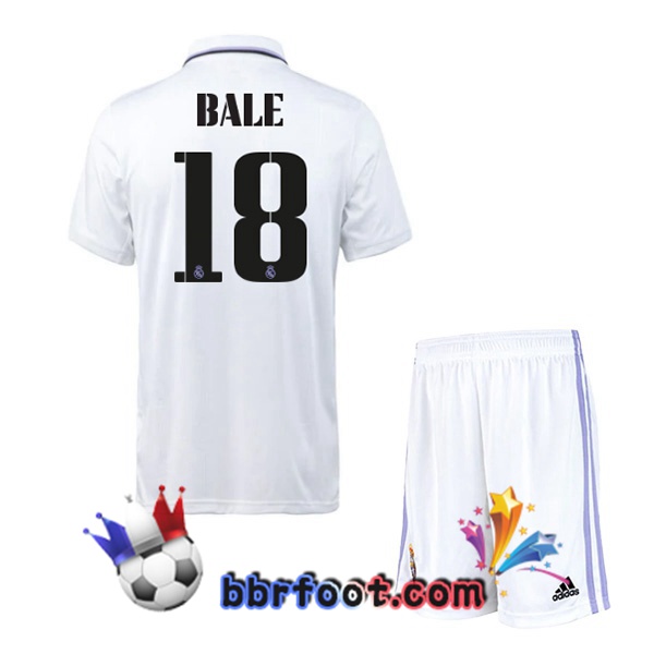 Maillot Foot Real Madrid (Bale 18) Enfant Domicile Blanc 22/23