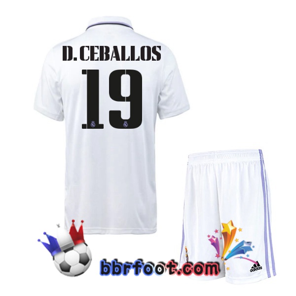 Maillot Foot Real Madrid (D. Ceballos 19) Enfant Domicile Blanc 22/23