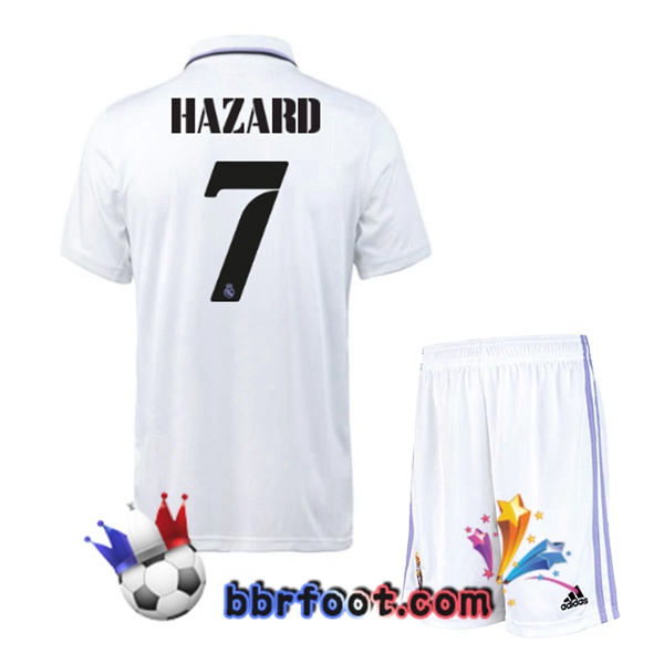Maillot Foot Real Madrid (Hazard 7) Enfant Domicile Blanc 22/23
