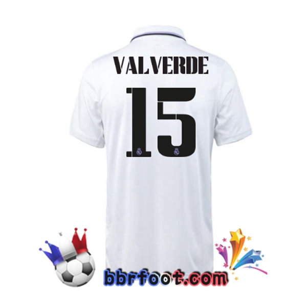Maillot Foot Real Madrid (Valverde 15) Domicile Blanc 22/23