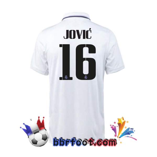 Maillot Foot Real Madrid (Jović 16) Domicile Blanc 22/23