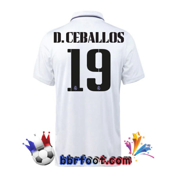 Maillot Foot Real Madrid (D. Ceballos 19) Domicile Blanc 22/23