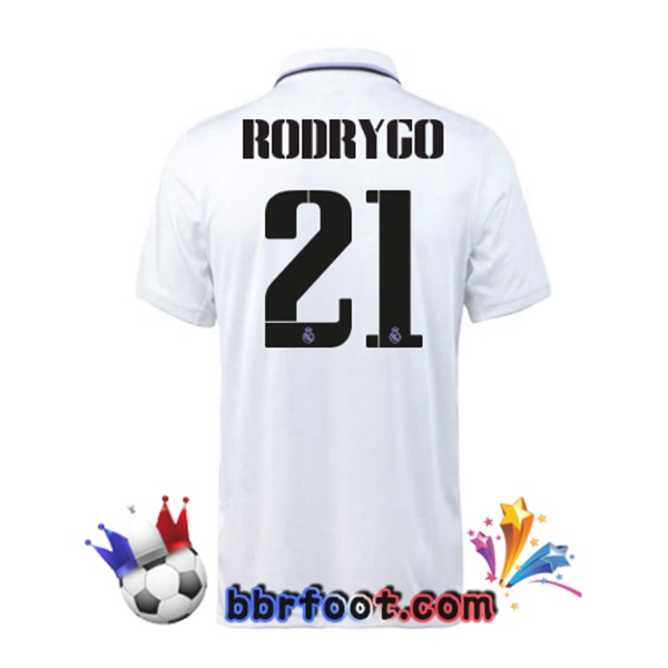 Maillot Foot Real Madrid (Rodrygo 21) Domicile Blanc 22/23