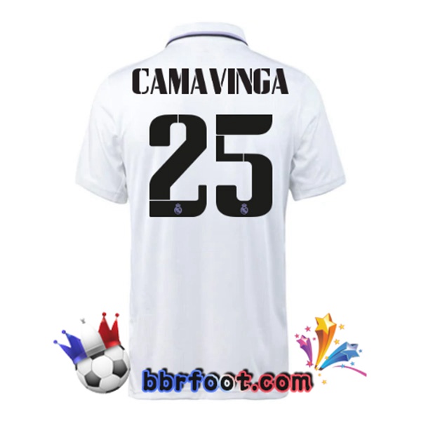 Maillot Foot Real Madrid (Camavinga 25) Domicile Blanc 22/23