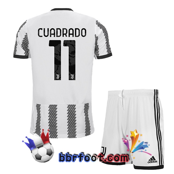 Maillot Foot Juventus (CUADRADO 11) Enfant Domicile Blanc Noir 22/23 Maillot Foot Juventus (CUADRADO 11) Enfant Domicile Blanc Noir 22/23