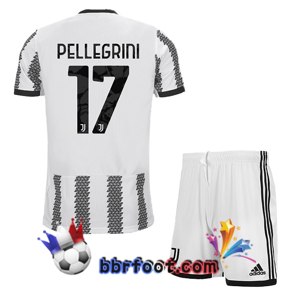 Maillot Foot Juventus (PELLEGRINI 17) Enfant Domicile Blanc Noir 22/23