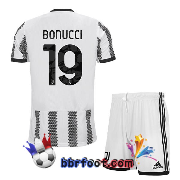 Maillot Foot Juventus (BONUCCI 19) Enfant Domicile Blanc Noir 22/23 Maillot Foot Juventus (BONUCCI 19) Enfant Domicile Blanc Noir 22/23