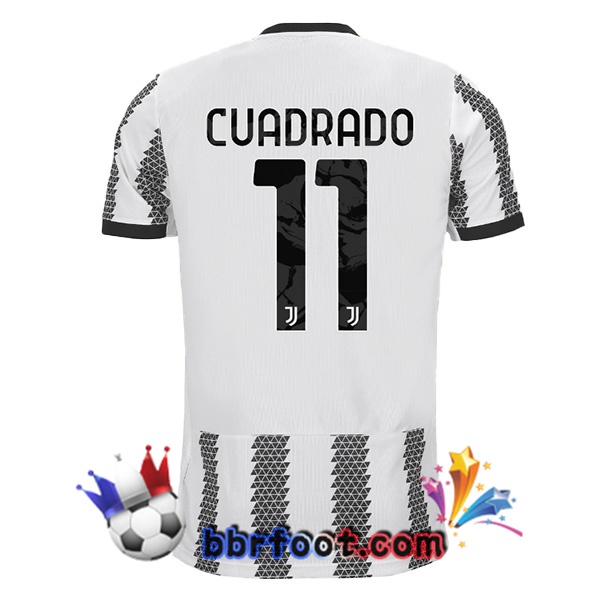 Maillot Foot Juventus (CUADRADO 11) Domicile Blanc Noir 22/23