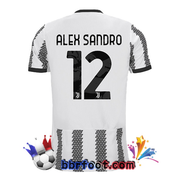Maillot Foot Juventus (ALEX SANDRO 12) Domicile Blanc Noir 22/23