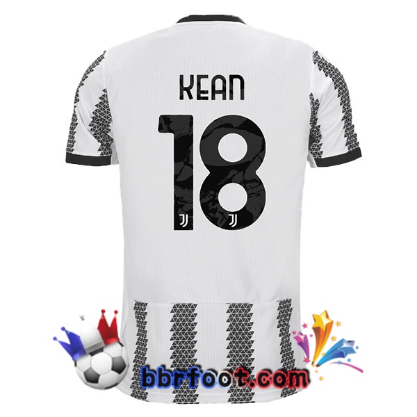 Maillot Foot Juventus (KEAN 18) Domicile Blanc Noir 22/23