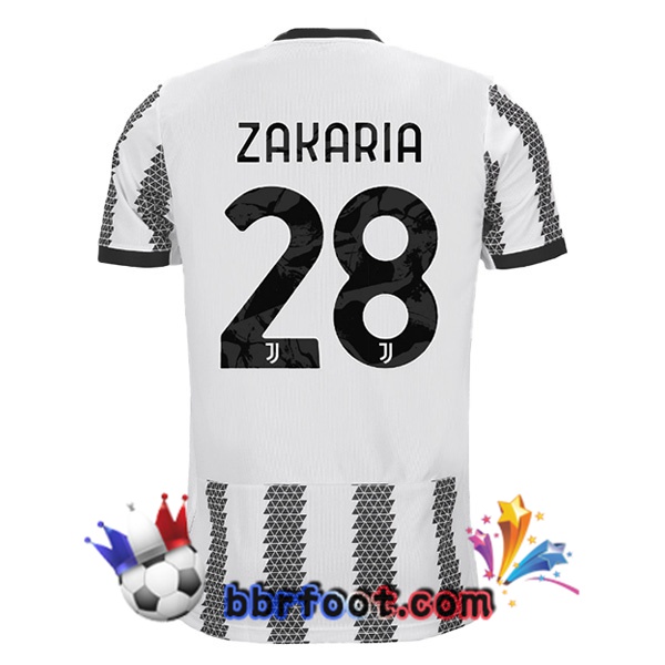 Maillot Foot Juventus (ZAKARIA 28) Domicile Blanc Noir 22/23