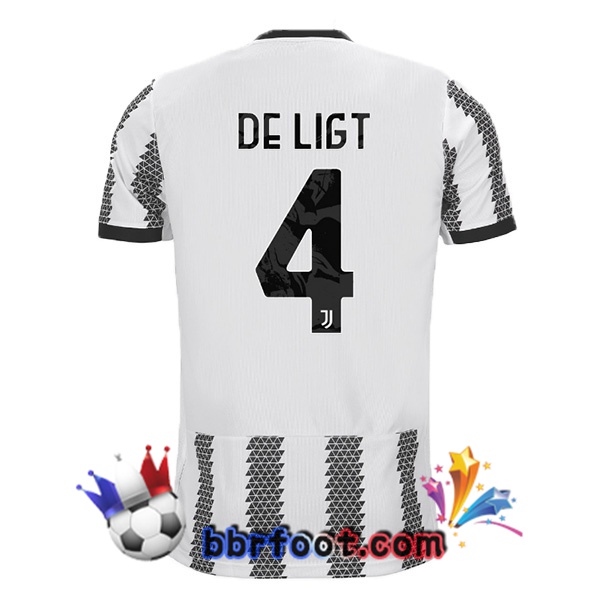 Maillot Foot Juventus (DE LIGT 4) Domicile Blanc Noir 22/23