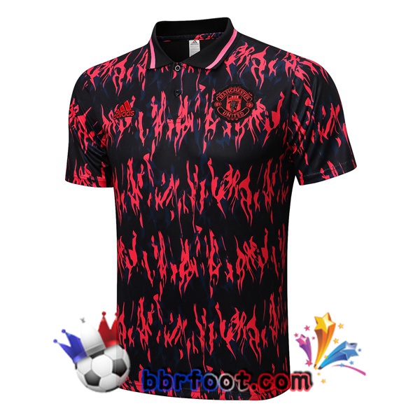 Polo Foot Manchester United Noir Rouge 22/23