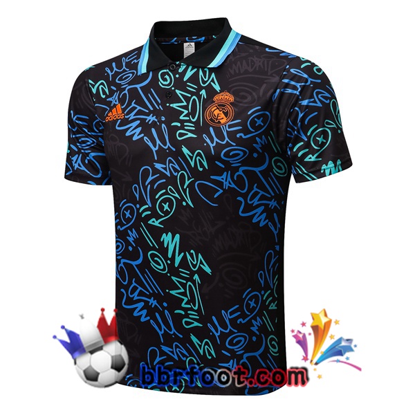 Polo Foot Real Madrid Noir Bleu 22/23