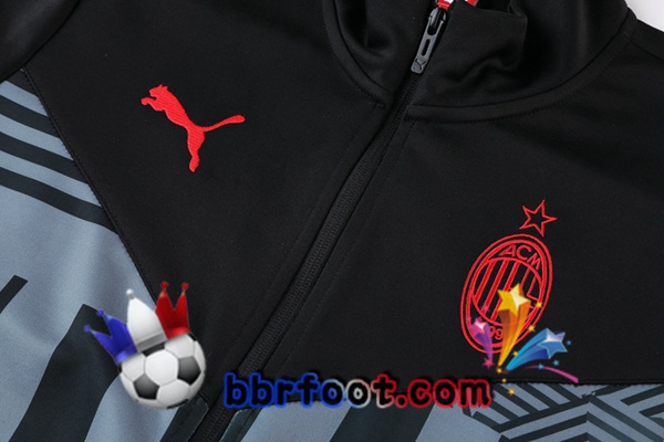 Ensemble Survetement Foot - Veste AC Milan Noir 22/23