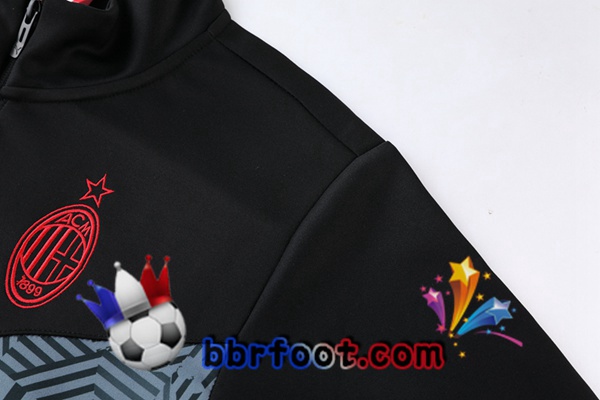 Ensemble Survetement Foot - Veste AC Milan Noir 22/23