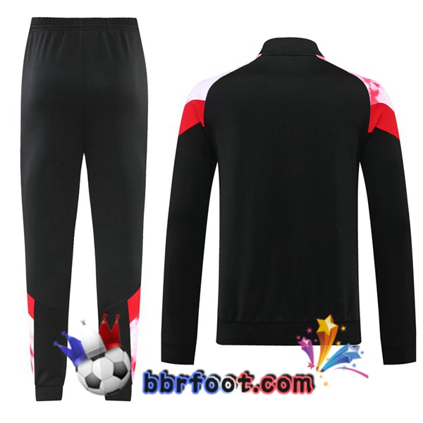 Ensemble Survetement Foot - Veste AC Milan Noir Rouge 22/23